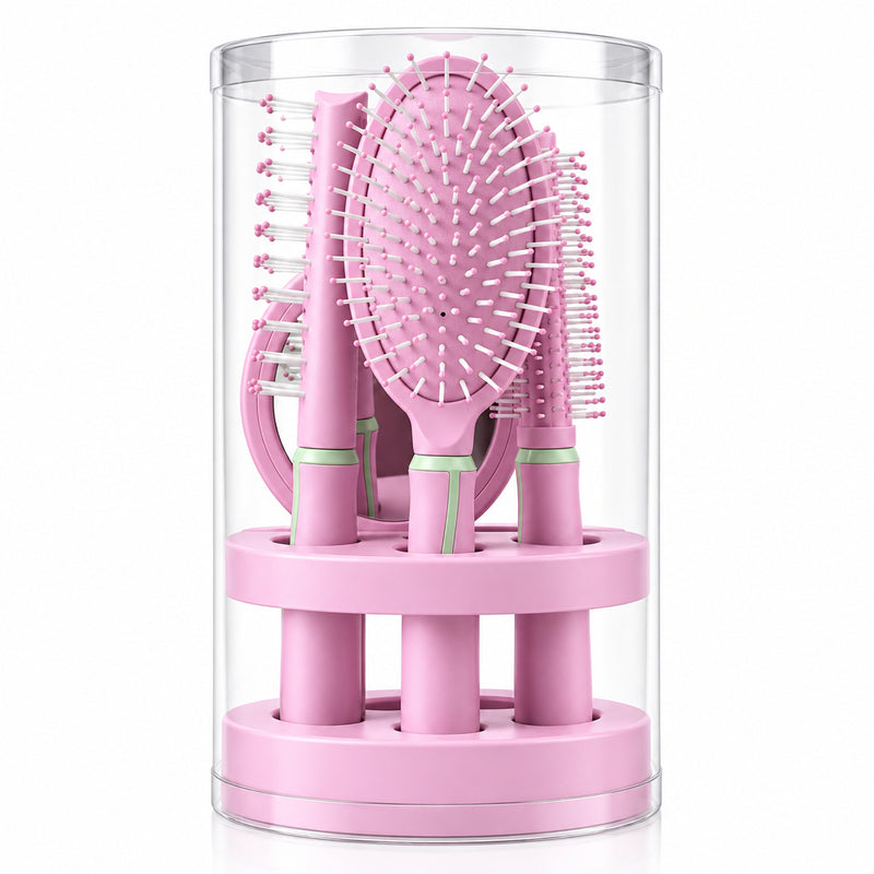 Set de cepillo + espejo beauty x5 - Rosado