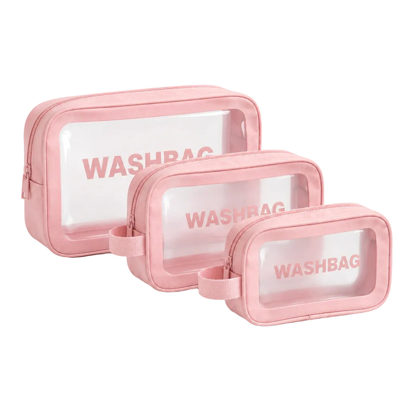 Kit cosmetiquera washbag x3 - Rosa