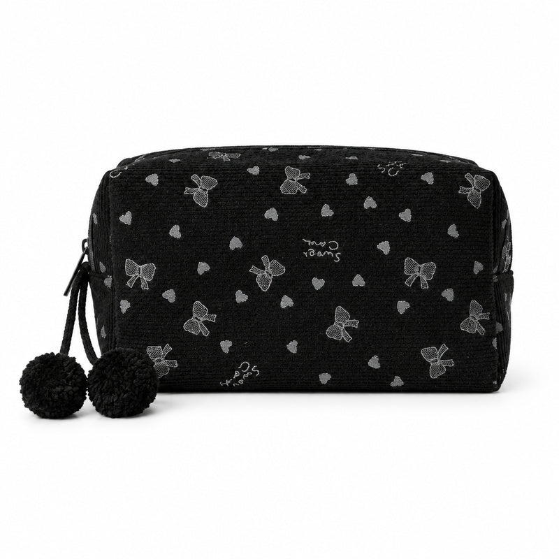 Cosmetiquera pompon - Negro
