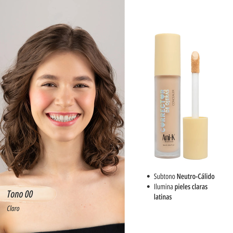Corrector liquido anik concealer tono 00 snow x9 ml