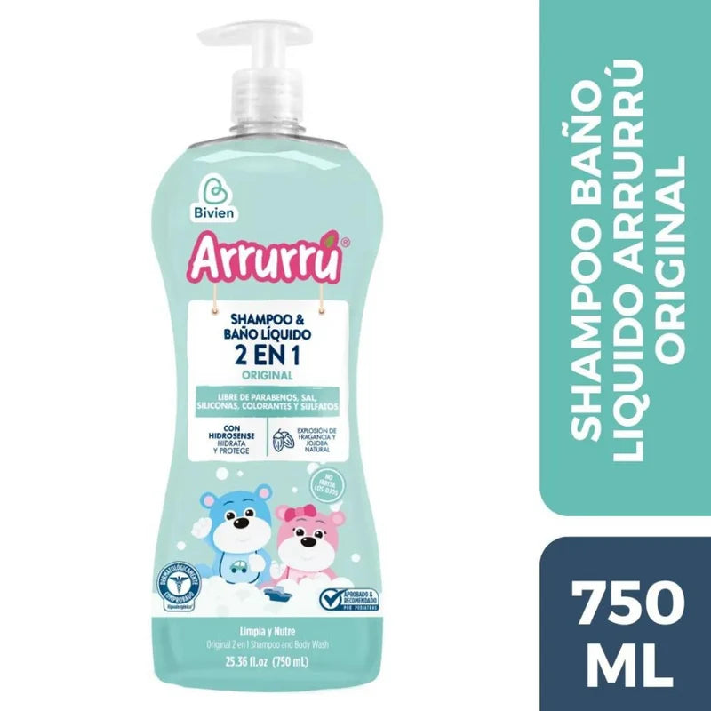 Shampoo x750 ml azul 2 en 1