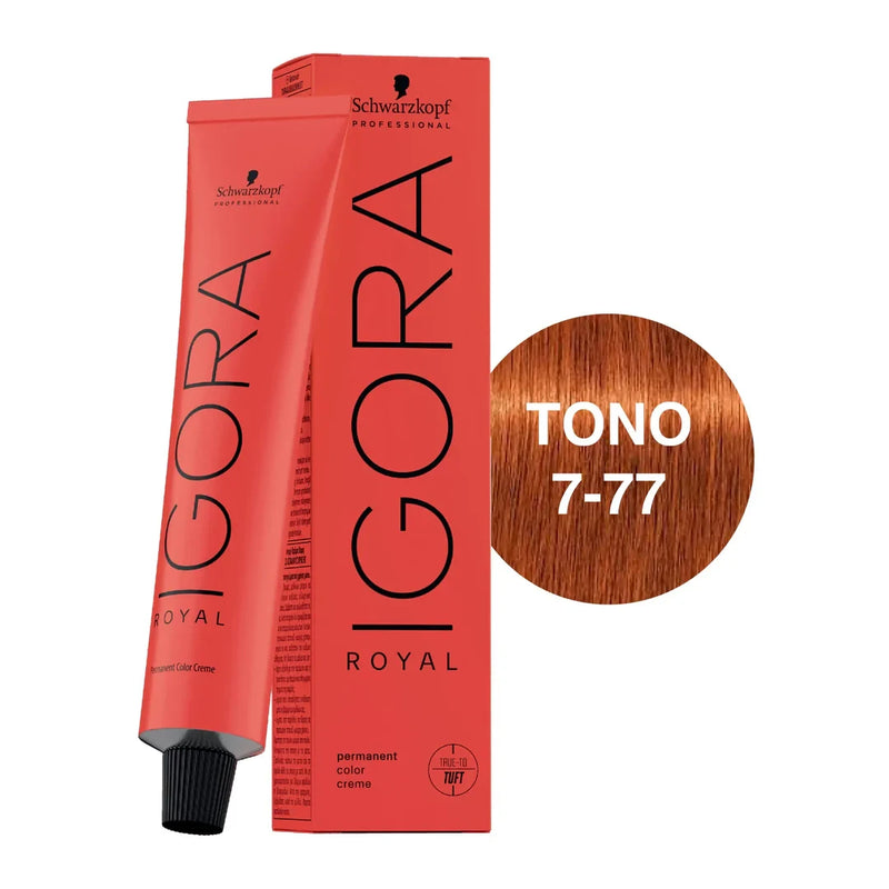 Tintura rubio medio cobrizo intenso 7-77
