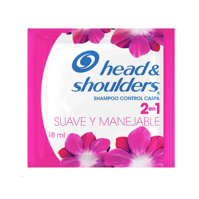 Shampoo heade shoulders displey suave y manejable 24 un x18 ml