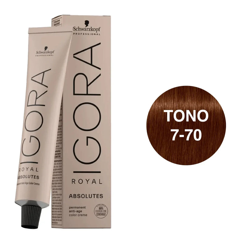 Tintura absolutes rubio medio cobrizo natural 7-70
