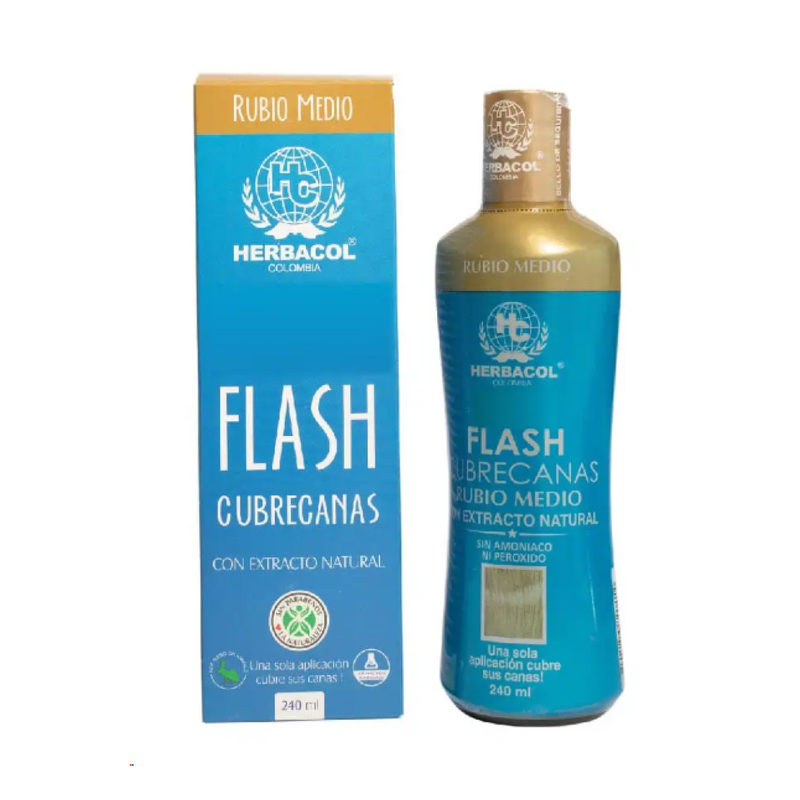 Flash rubio medio cubre canas x240 ml