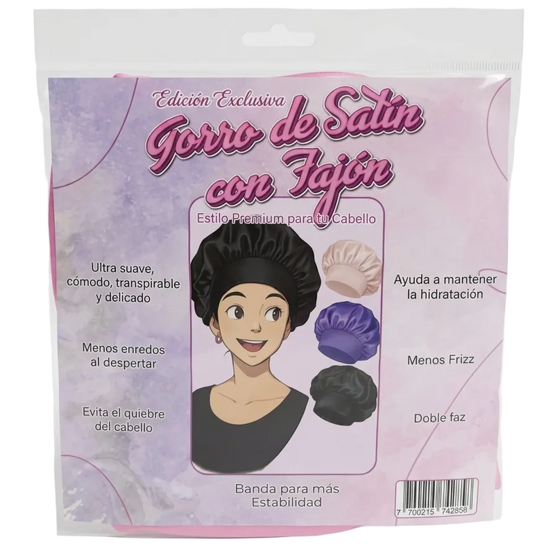 Gorro satin con banda - Azul