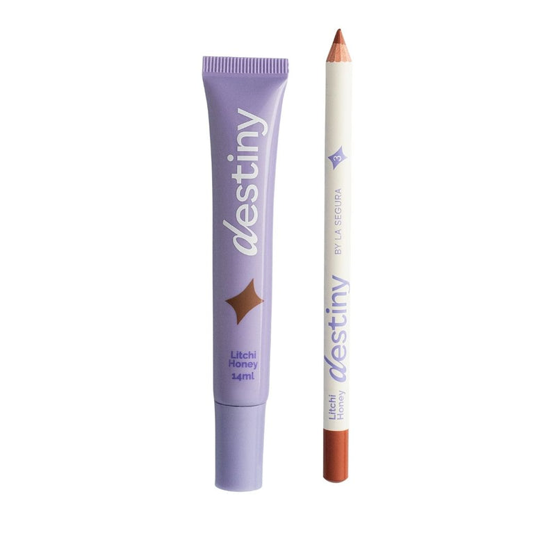Duo lip gloss + lapiz destiny litchi honey