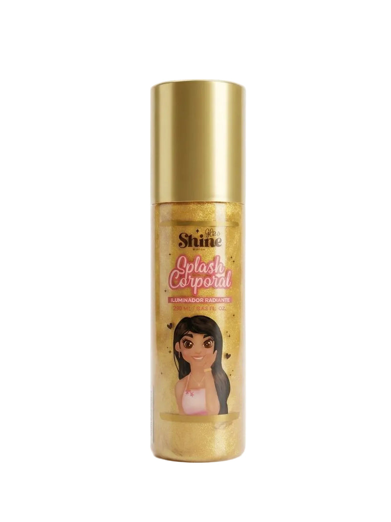 Splash corporal glow shine x250 ml - dorado