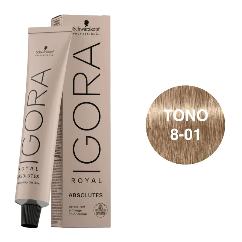 Tintura absolutes rubio claro natural ceniza 8-01