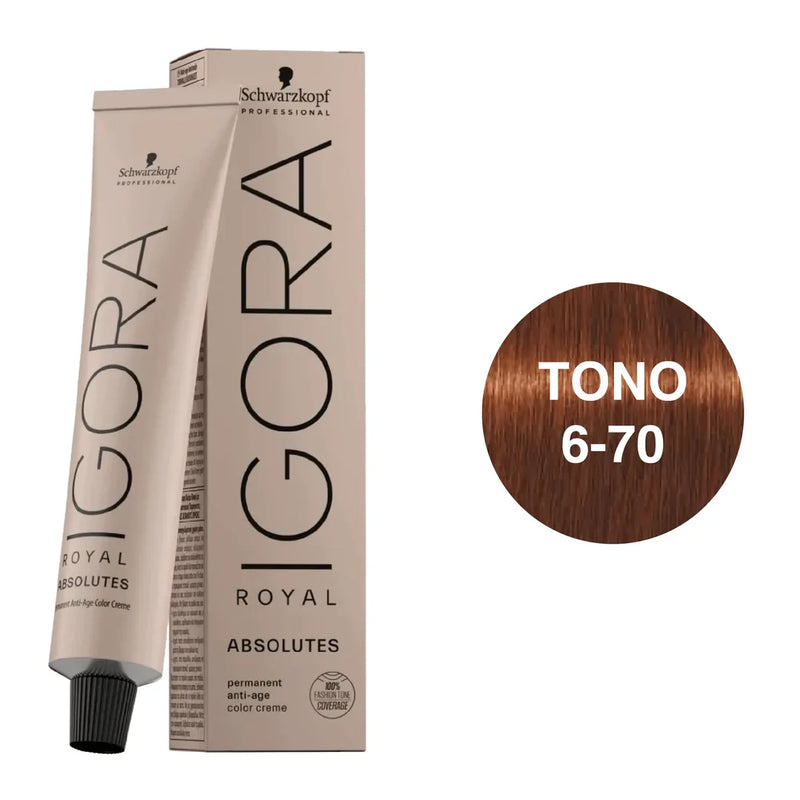 Tintura absolutes rubio oscuro cobrizo natural 6-70