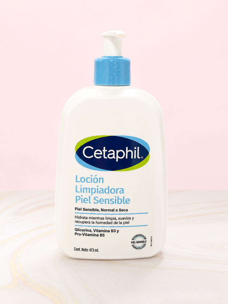 Loción limpiadora piel sensible grande x473 ml cetaphil