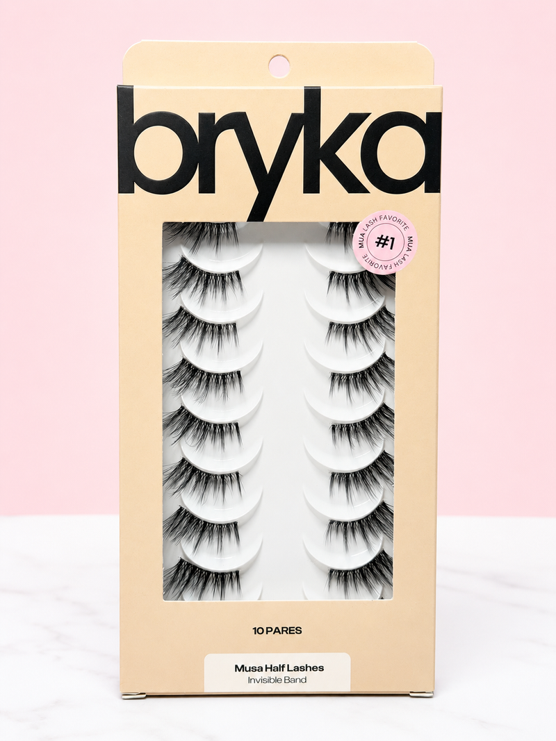 Pestañas half lashes con banda transparente ref musa x10