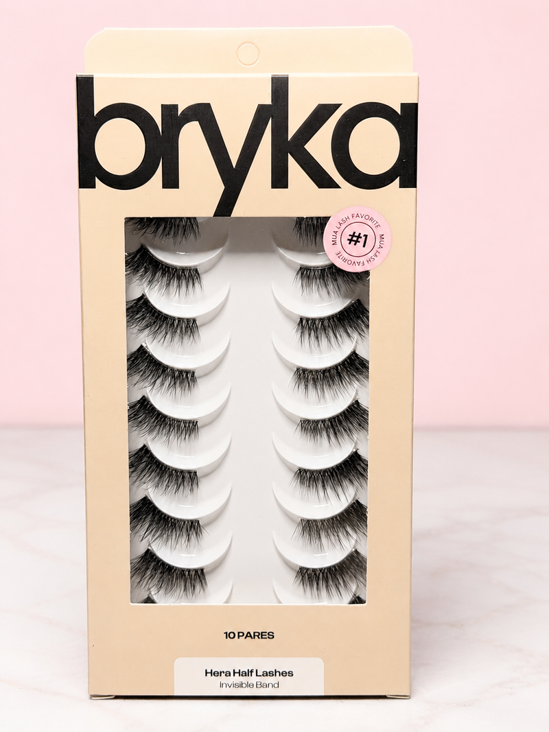 Pestañas half lashes con banda transparente ref hera x10 bryka