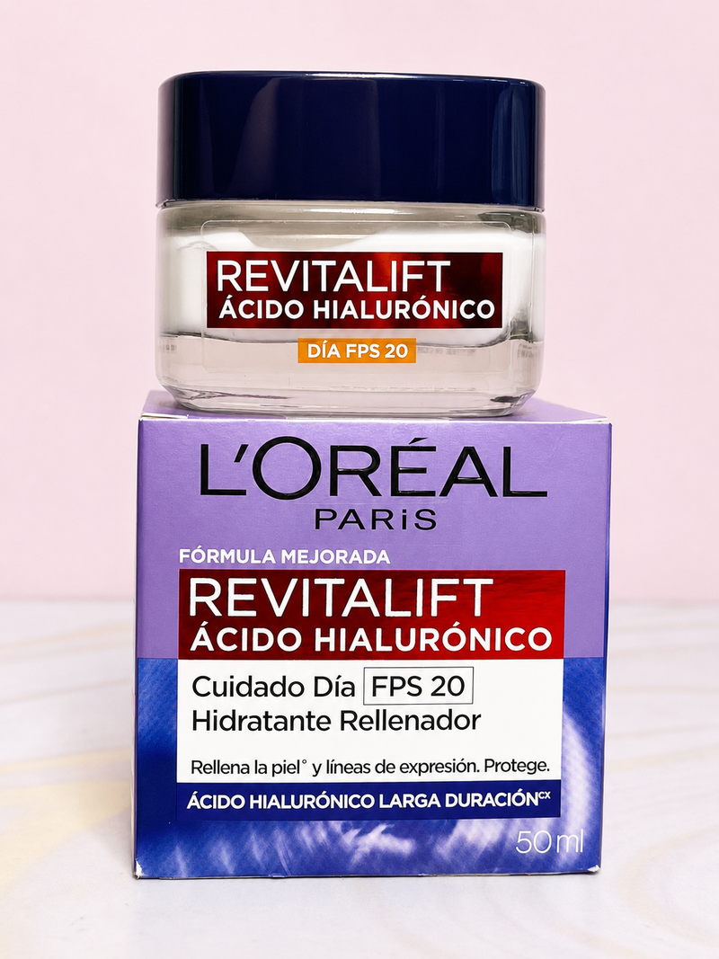 Crema día hidratante rellenador revitalift ácido hialurónico
