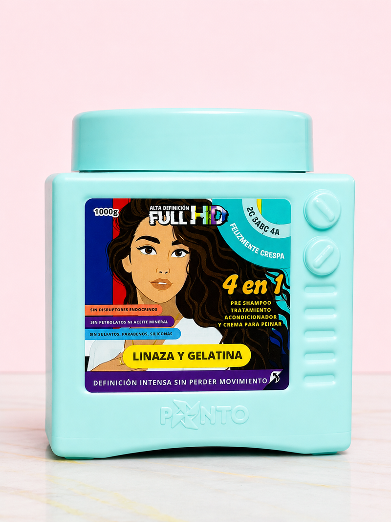 Tratamiento 4 en 1 full hd de linaza y gelatina felizmente crespa