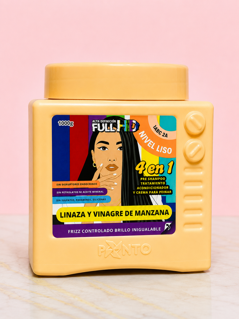 Tratamiento 4 en 1 full hd de linaza y vinagre de manzana nivel liso