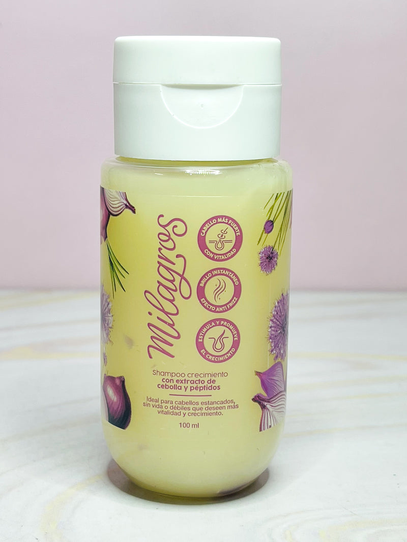 Mini shampoo de cebolla tamaño viajero