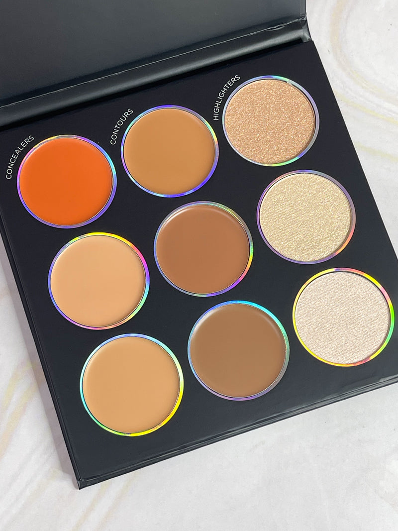 Paleta hd skin de correctores, contornos e iluminadores