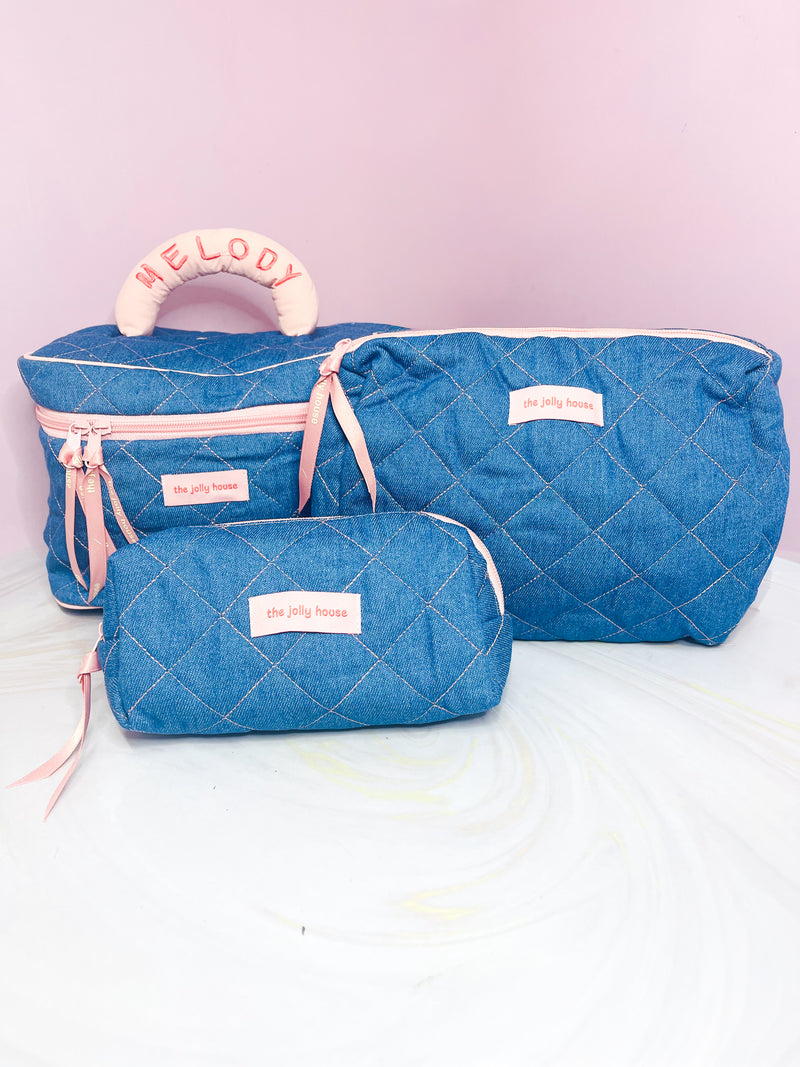 Kit de cosmetiqueras azules x3