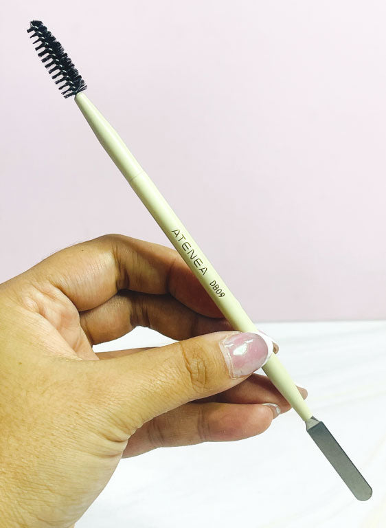 Brocha duo glam spoolie para peinar cejas/espátula