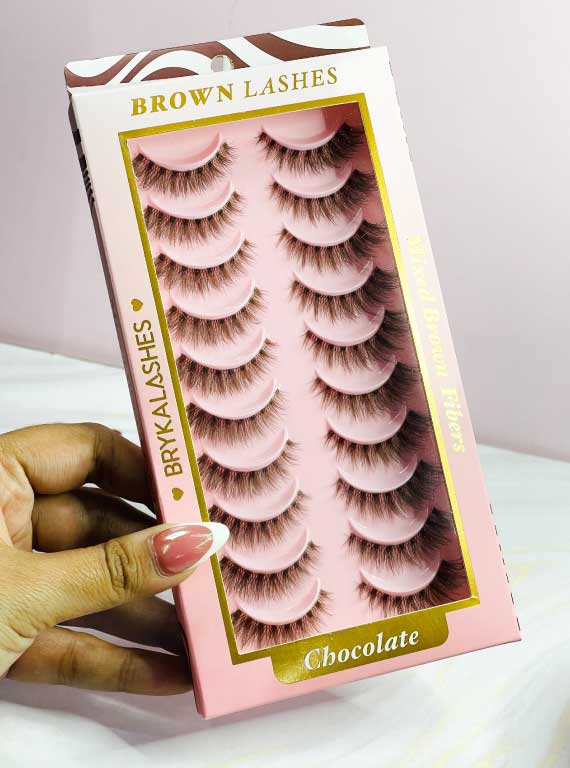 Pestañas chocolate x10